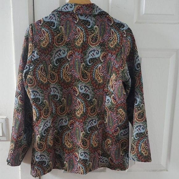 Paisley Pattern Blazer Jacket - Multicolor - Picture 3 of 3
